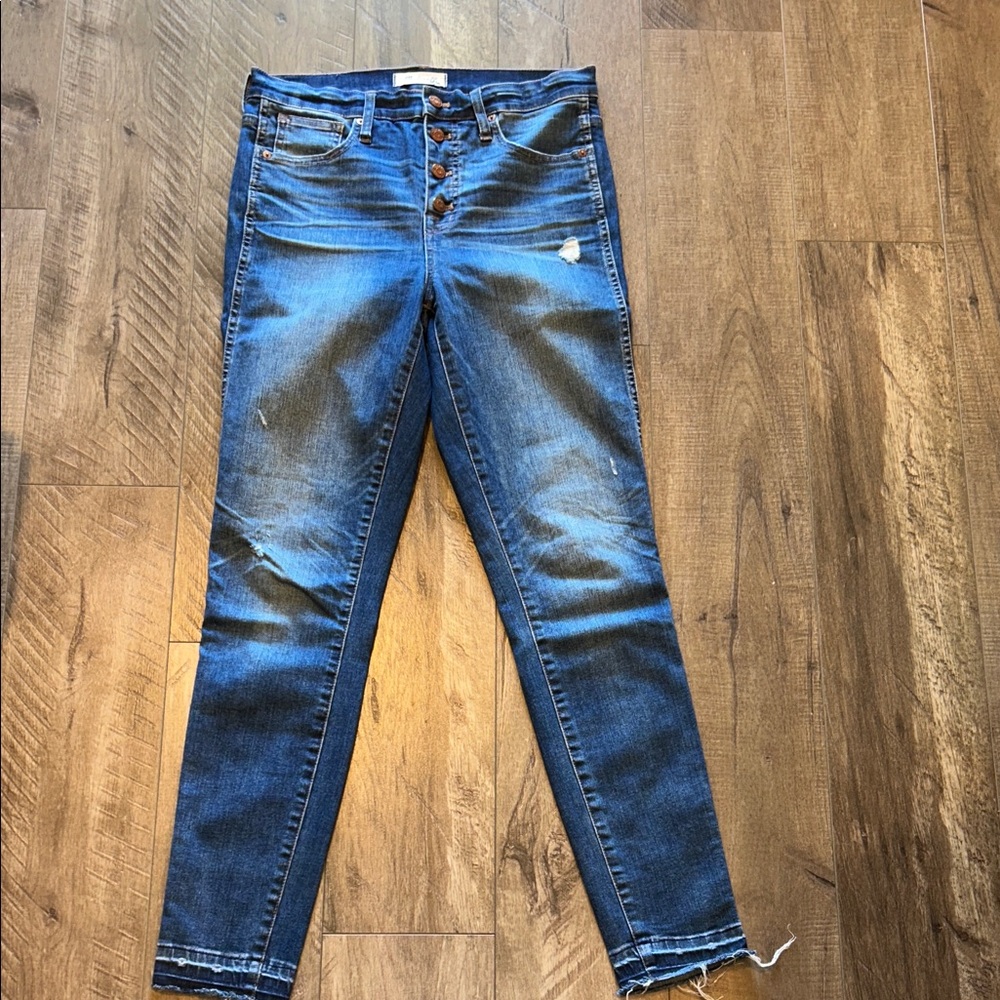 MADEWELL HIGH RISE SKINNY JEANS BUTTON UP SIZE 29